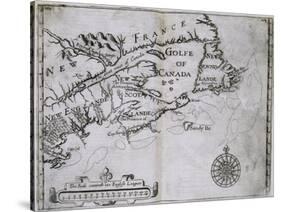 Early 17th-Century Map of the North American Coast from Cape Cod to Newfoundland-null-Stretched Canvas