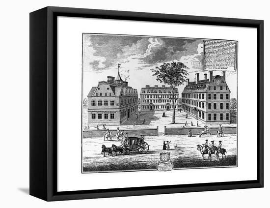 Early 18th-Century View of Harvard College-null-Framed Stretched Canvas