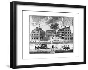 Early 18th-Century View of Harvard College-null-Framed Premium Giclee Print