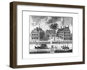 Early 18th-Century View of Harvard College-null-Framed Giclee Print