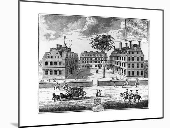 Early 18th-Century View of Harvard College-null-Mounted Giclee Print