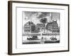 Early 18th-Century View of Harvard College-null-Framed Giclee Print