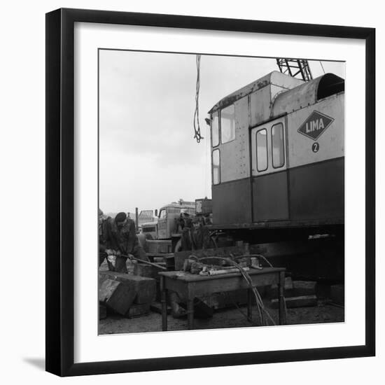 Early 1940S Diamond T Truck Pulling a Large Load, South Yorkshire, 1962-Michael Walters-Framed Photographic Print