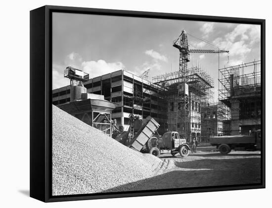 Early 1950S Bedford M Tipper Delivering Aggregates to a Building Site, South Yorkshire, July 1954-Michael Walters-Framed Stretched Canvas