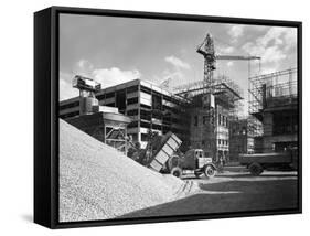 Early 1950S Bedford M Tipper Delivering Aggregates to a Building Site, South Yorkshire, July 1954-Michael Walters-Framed Stretched Canvas