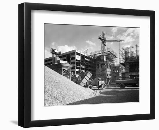 Early 1950S Bedford M Tipper Delivering Aggregates to a Building Site, South Yorkshire, July 1954-Michael Walters-Framed Photographic Print