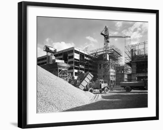 Early 1950S Bedford M Tipper Delivering Aggregates to a Building Site, South Yorkshire, July 1954-Michael Walters-Framed Photographic Print