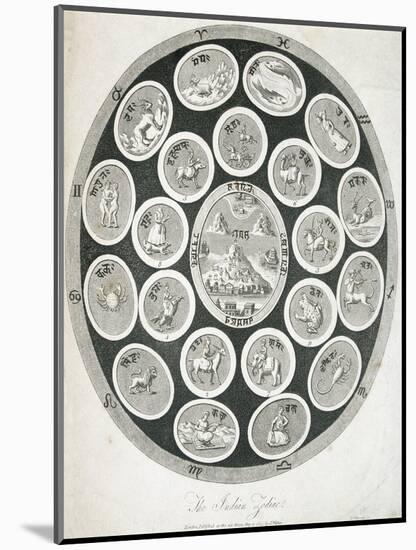 Early 19th-Century Print Depicting the Indian Zodiac-null-Mounted Giclee Print