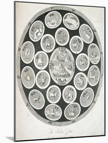 Early 19th-Century Print Depicting the Indian Zodiac-null-Mounted Giclee Print