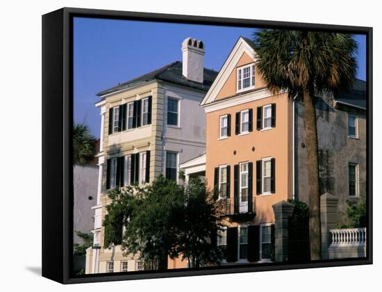 Early 19th Century Town Houses, Historic Centre, Charleston, South Carolina, USA-Duncan Maxwell-Framed Stretched Canvas