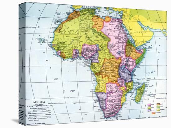 Early 20th Century Map of Africa-null-Stretched Canvas