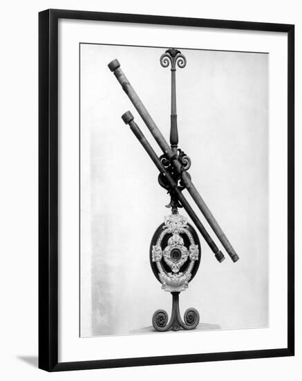 Early 20X Refractor Telescope Built by Galileo with Which He Discovered Moons Orbiting Jupiter-null-Framed Photographic Print