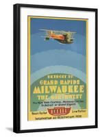 Early Ad for Midwestern Air Travel-null-Framed Art Print