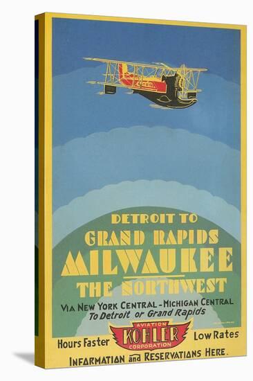 Early Ad for Midwestern Air Travel-null-Stretched Canvas