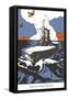 Early Aircraft Carrier-null-Framed Stretched Canvas