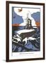 Early Aircraft Carrier-Found Image Press-Framed Giclee Print