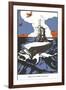 Early Aircraft Carrier-Found Image Press-Framed Giclee Print