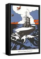 Early Aircraft Carrier-Found Image Press-Framed Stretched Canvas