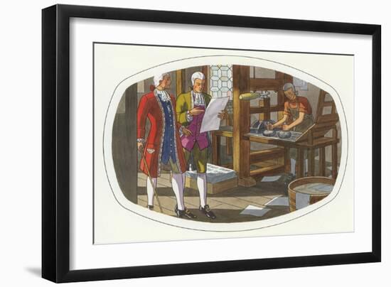 Early American Printing Press-null-Framed Art Print