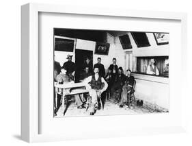 Early American Soldiers Relaxing at Canteen at Fort Keogh-null-Framed Photographic Print