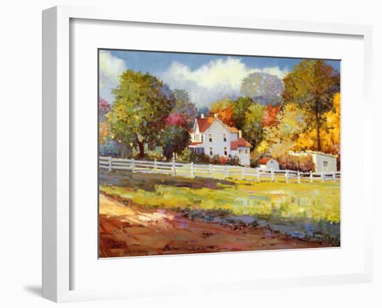 Early Autumn Farm-Kent Wallis-Framed Art Print