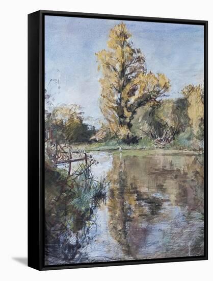 Early Autumn on the River Test, 2007-Caroline Hervey-Bathurst-Framed Stretched Canvas