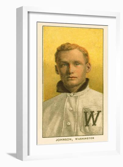 Early Baseball Card, Walter Johnson-null-Framed Art Print