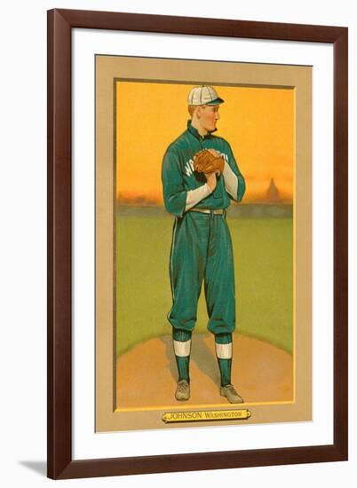 Early Baseball Card, Walter Johnson-null-Framed Art Print