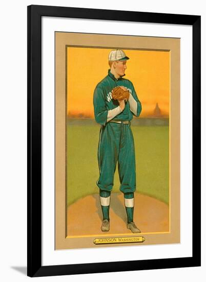 Early Baseball Card, Walter Johnson-null-Framed Art Print