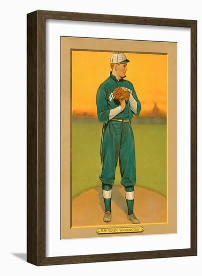 Early Baseball Card, Walter Johnson-null-Framed Art Print