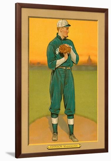 Early Baseball Card, Walter Johnson-null-Framed Art Print