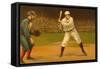 Early Baseball Players-null-Framed Stretched Canvas