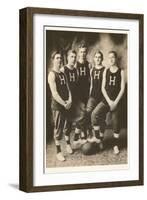 Early Basketball Team-null-Framed Art Print