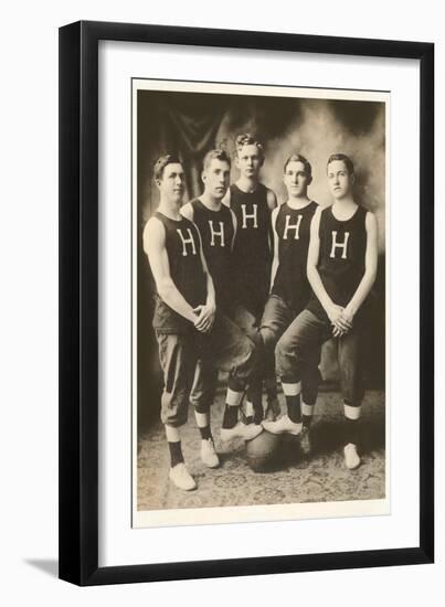 Early Basketball Team-null-Framed Art Print