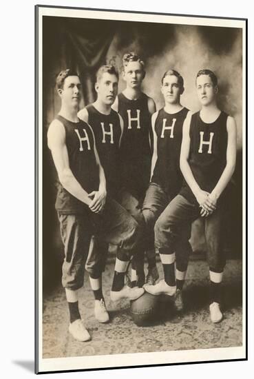 Early Basketball Team-null-Mounted Art Print