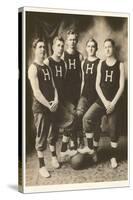 Early Basketball Team-null-Stretched Canvas