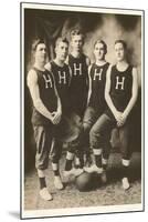 Early Basketball Team-null-Mounted Art Print