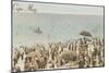 Early Beach Scene, Cape May, New Jersey-null-Mounted Art Print