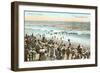 Early Beach Scene, Newport Beach-null-Framed Art Print