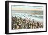 Early Beach Scene, Newport Beach-null-Framed Art Print