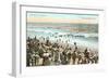 Early Beach Scene, Newport Beach-null-Framed Art Print