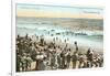 Early Beach Scene, Newport Beach-null-Framed Art Print