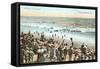 Early Beach Scene, Newport Beach-null-Framed Stretched Canvas