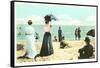 Early Beach Scene, Palm Beach, Florida-null-Framed Stretched Canvas