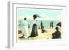 Early Beach Scene, Palm Beach, Florida-null-Framed Art Print