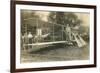 Early Biplane, Pilot and Crowd-null-Framed Art Print