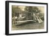 Early Biplane, Pilot and Crowd-null-Framed Art Print