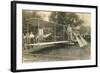 Early Biplane, Pilot and Crowd-null-Framed Art Print