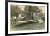 Early Biplane, Pilot and Crowd-null-Framed Premium Giclee Print