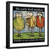 Early Bird and Worm Poster-Tim Nyberg-Framed Premium Giclee Print